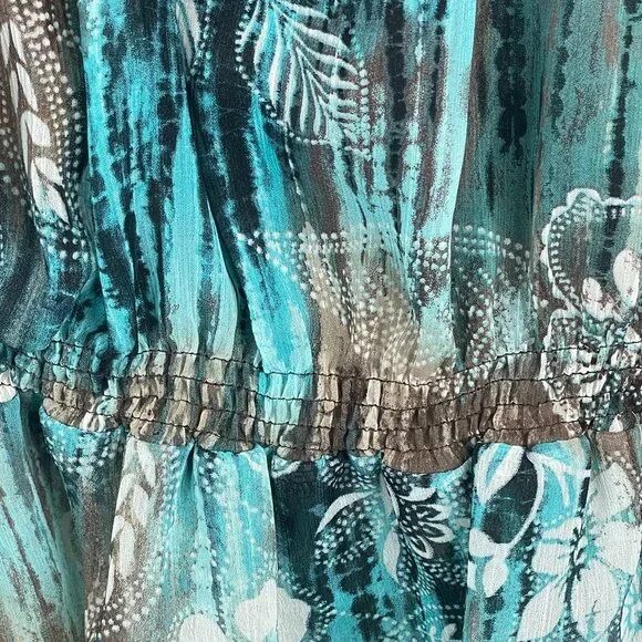 Vintage Boho Lace Trim Top Womens 18 20 Peplum Floral Feminine Flutter Sleeve - Picture 9 of 16